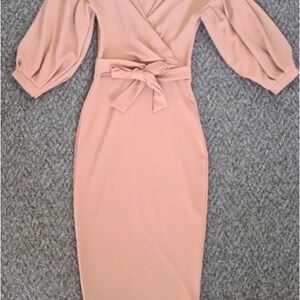 Zara Long Sleeve Blush Dress